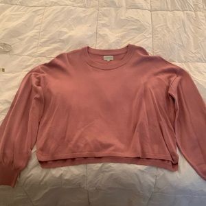 Pink lightweight balloon sleeve sweater
